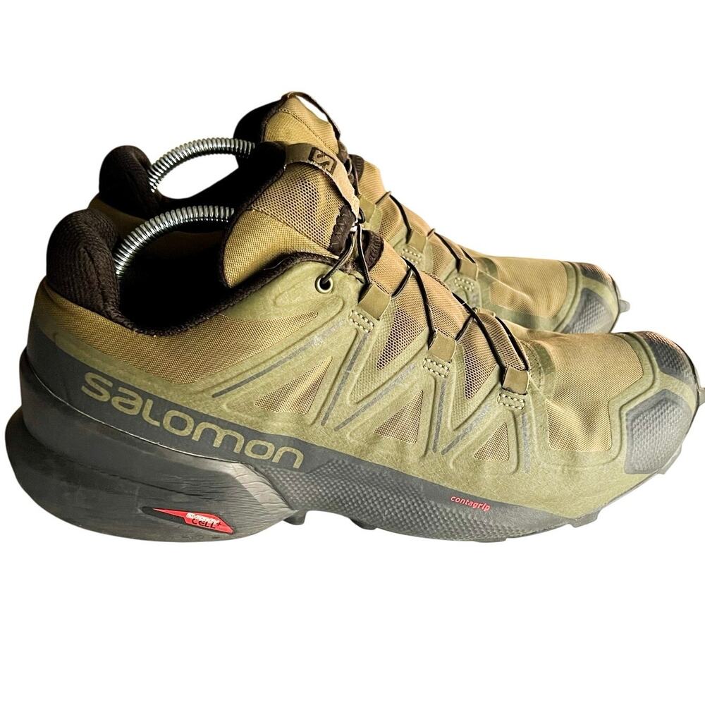 Salomon Men’s Speed Cross GTX 5 Green Trail Hiking Shoes Sz US 8.5 NO INSERTS